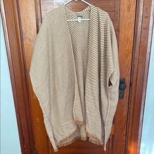 Striped Tan and Cream Women's Sweater